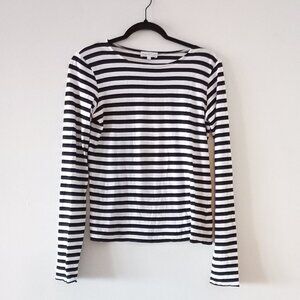 AGNES B. black and white striped top